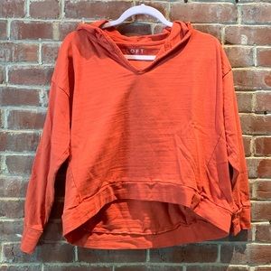 Loft MP Cropped front Hoodie Rust Orange